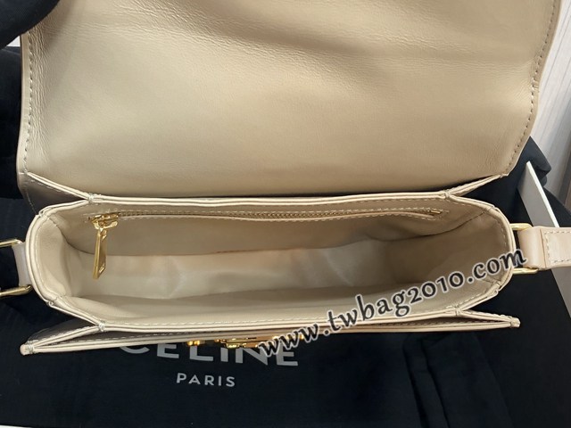 Celine專櫃2023新款凱旋門馬鞍包 賽琳TEEN BESACE TRIOMPHE亮澤牛皮革手袋 sldj2290